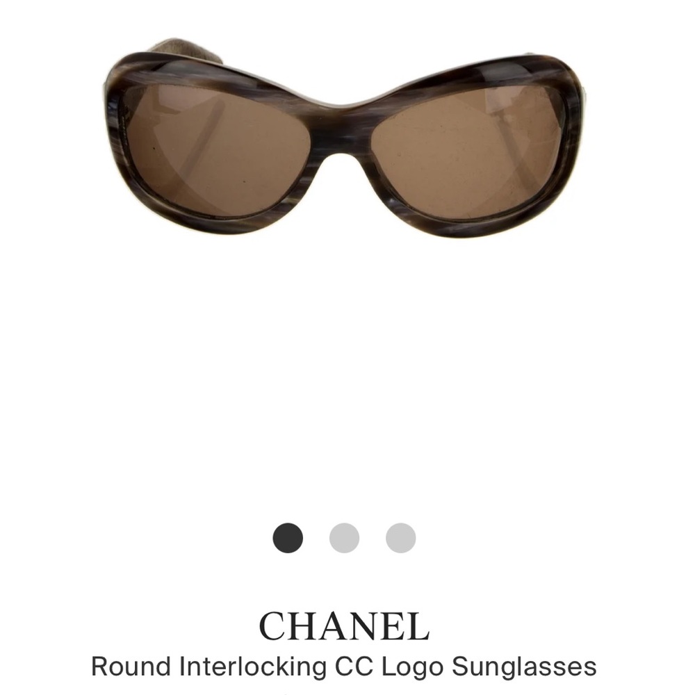 CHANEL authentic 
Brown Round Interlocking CC Logo Sunglasses